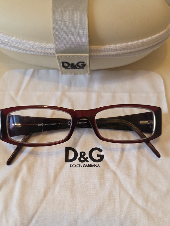 D&G Accessories - D&G Dolce & Gabbana Burgundy Glasses with Rhinestones